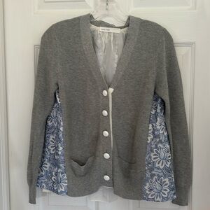 Sacai Luck Knit Cardigan Pleated Lace Back Size Medium/3